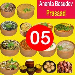 Ananta Basudev  Thali Prasad – 5 items ( Arna, Dali, Saga, Besar, Khata ) for one person only