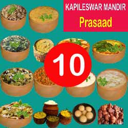 Kapileswar Mandir Thali Prasad – 10 Items (  Arna, Dali, Dalma, Khata, Besara , Mahura, Saga, Sola/Potal, Khiri, Pachedi  )